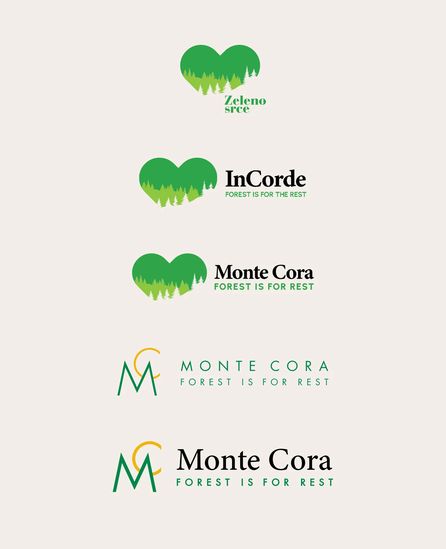 The Monte Cora logo — a heart filled with forest