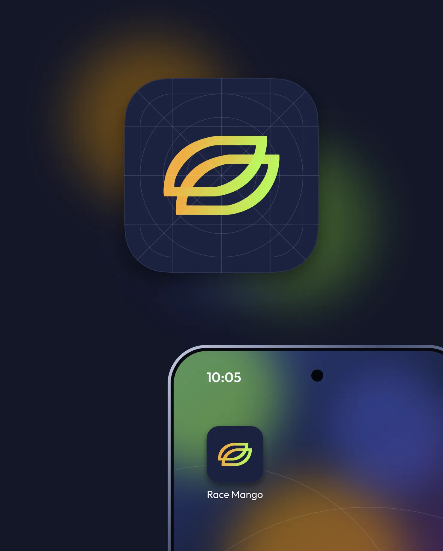 Race Mango app icon on a phone home screen