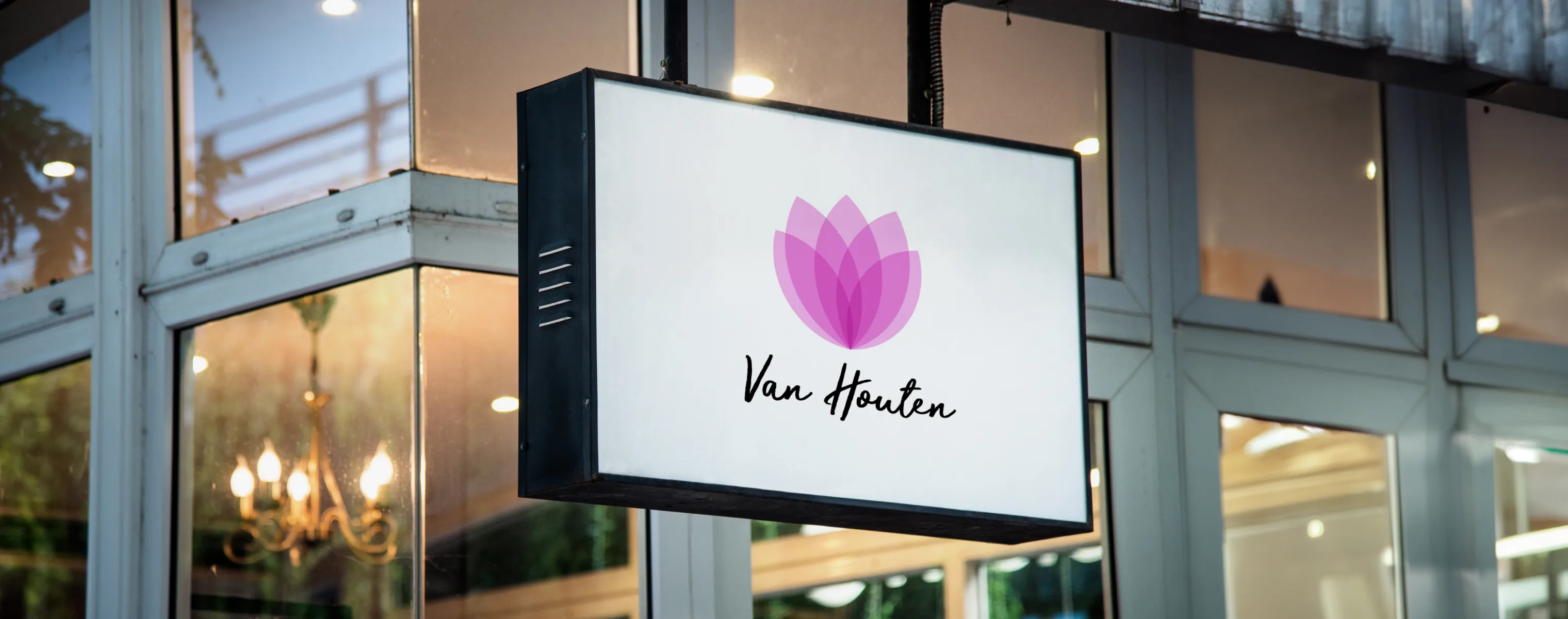 Pregled Van Houten vizualnog identiteta — logotip tulipana i primjene